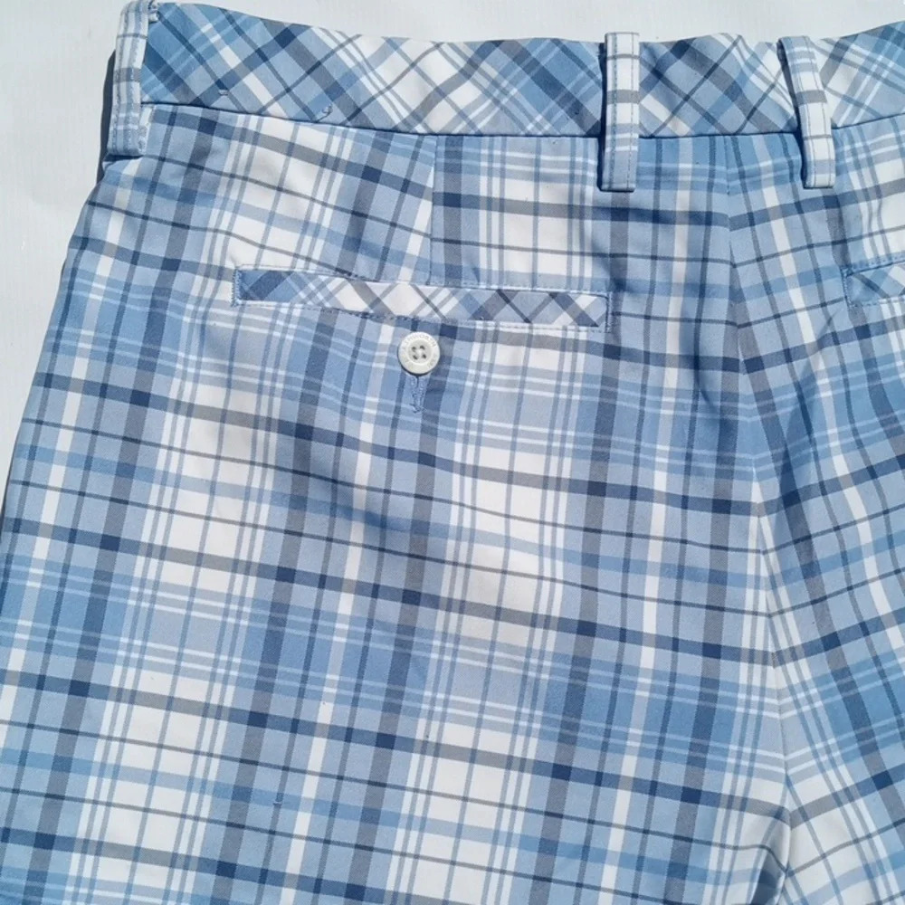 NWOT- Ashworth blue and white plaid dress shorts. Size 36.  C227​​​​​​ - Picture 9 of 10